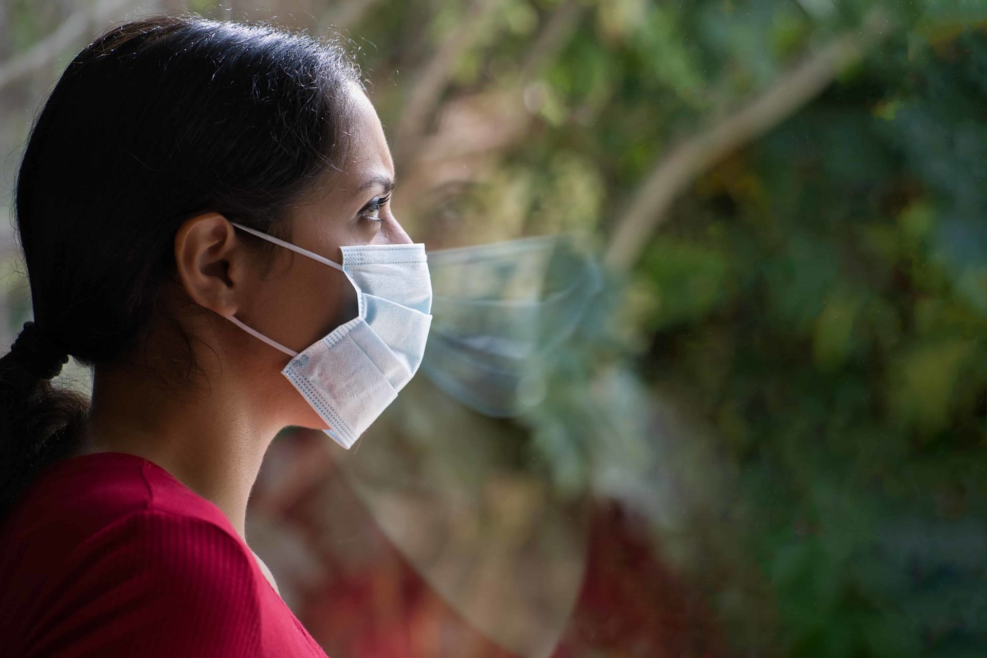 woman wearing a mask