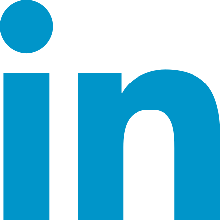 Blue Linkedin logo.