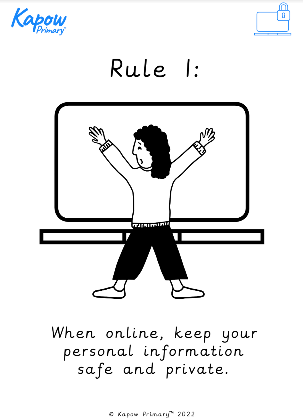 Online safety posters (colourable) - Kapow Primary