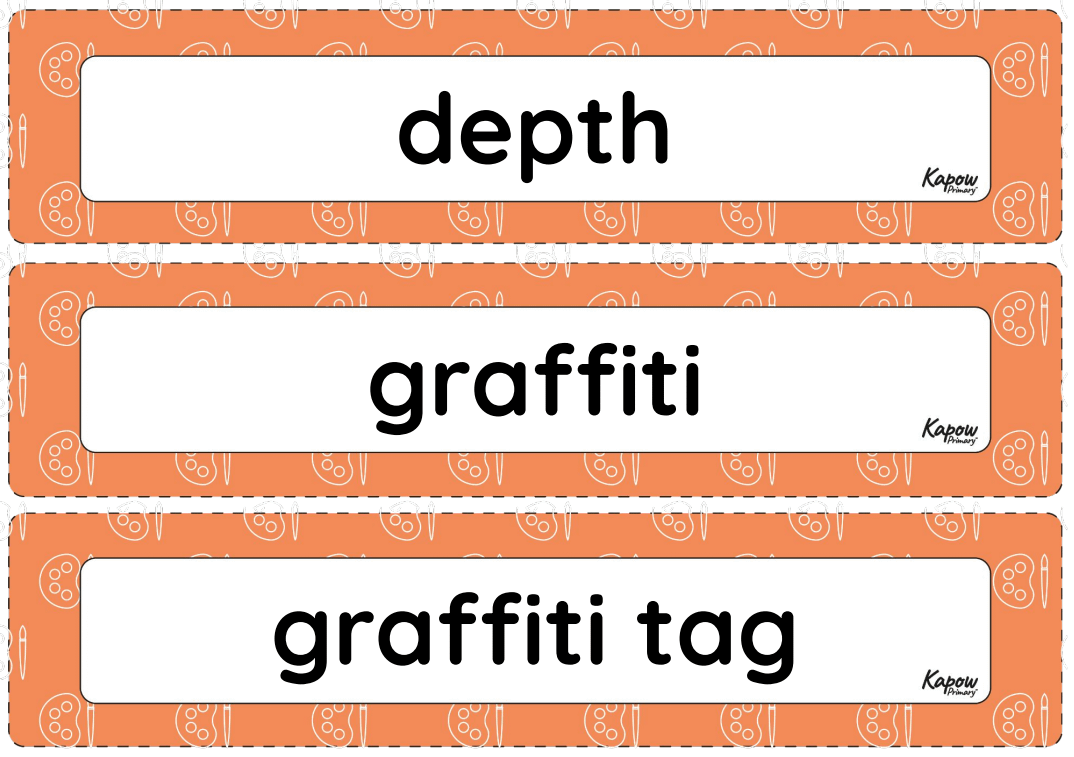 Vocabulary display: Drawing: Expressing ideas through art