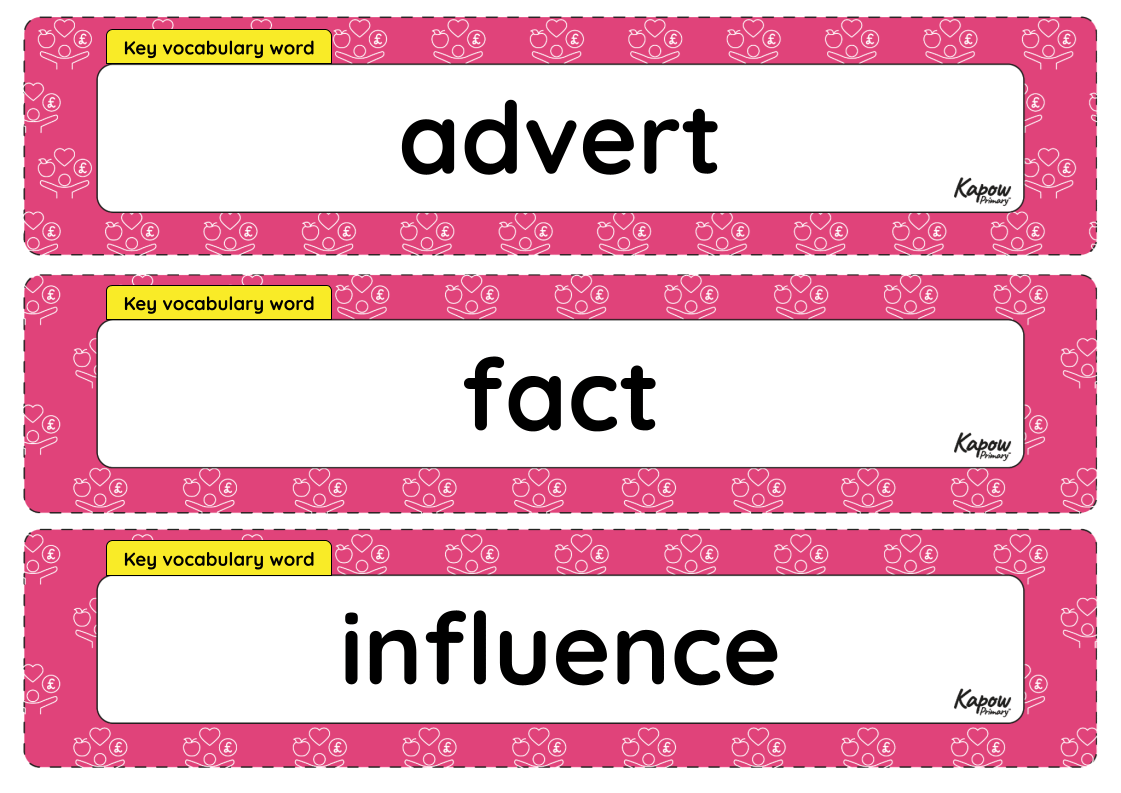 Vocabulary display: RSE – Y5: The Online World: How am I influenced by what I see online?