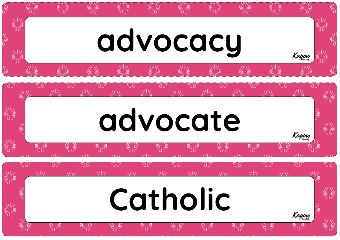 Vocabulary display: R&W – Why do people have to stand up for what they believe in?