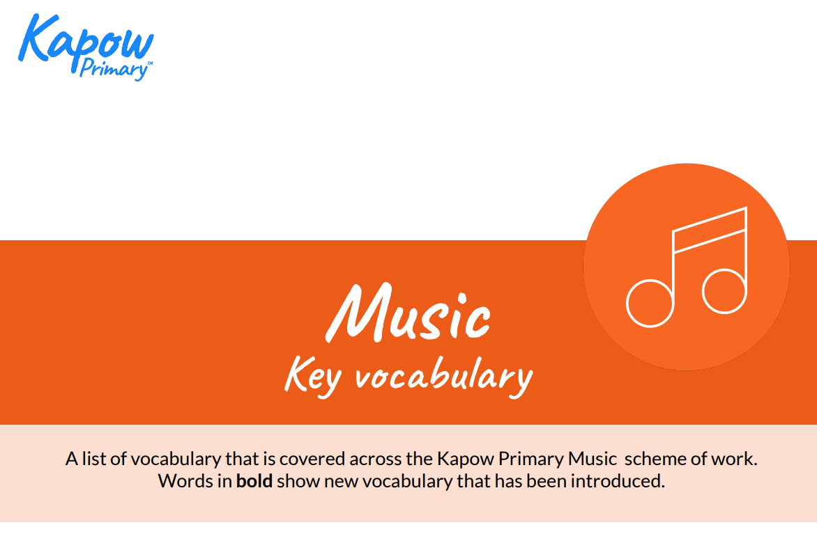 Music: Vocabulary progression