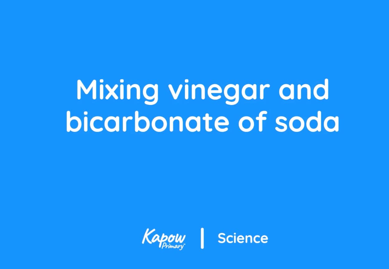 Teacher video: Mixing vinegar and bicarbonate of soda