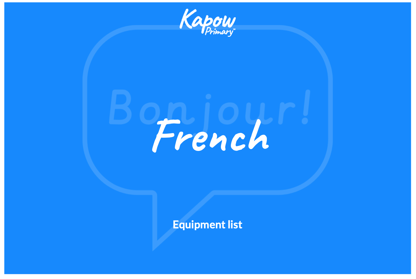 French: Equipment list