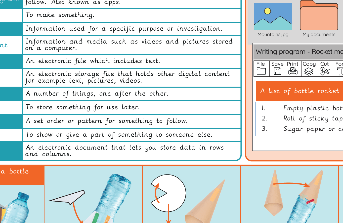 Knowledge Organiser: Computing – Y1 Rocket to the moon