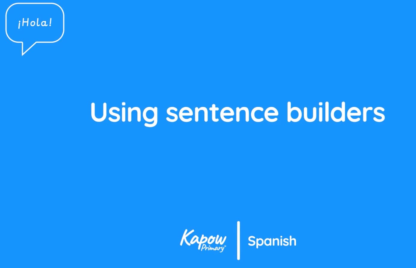 Teacher skills video: Using sentence builders