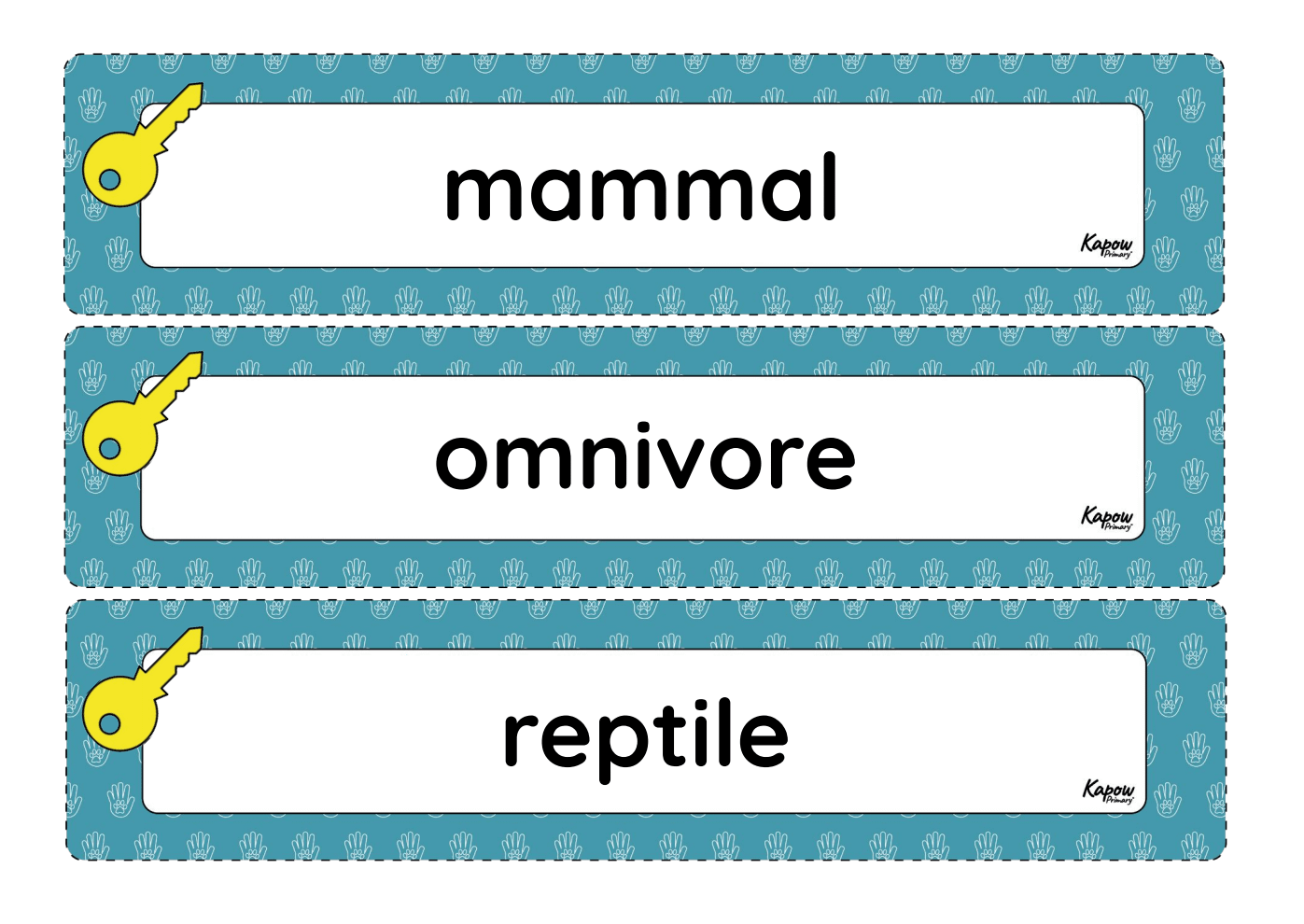 Vocabulary display: Comparing animals