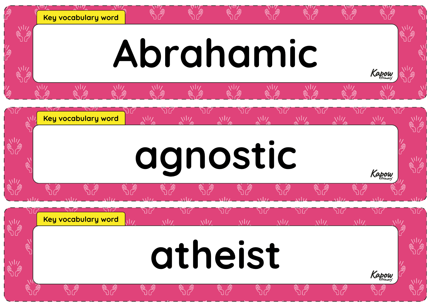 Key vocabulary display: R&W – Y5/6