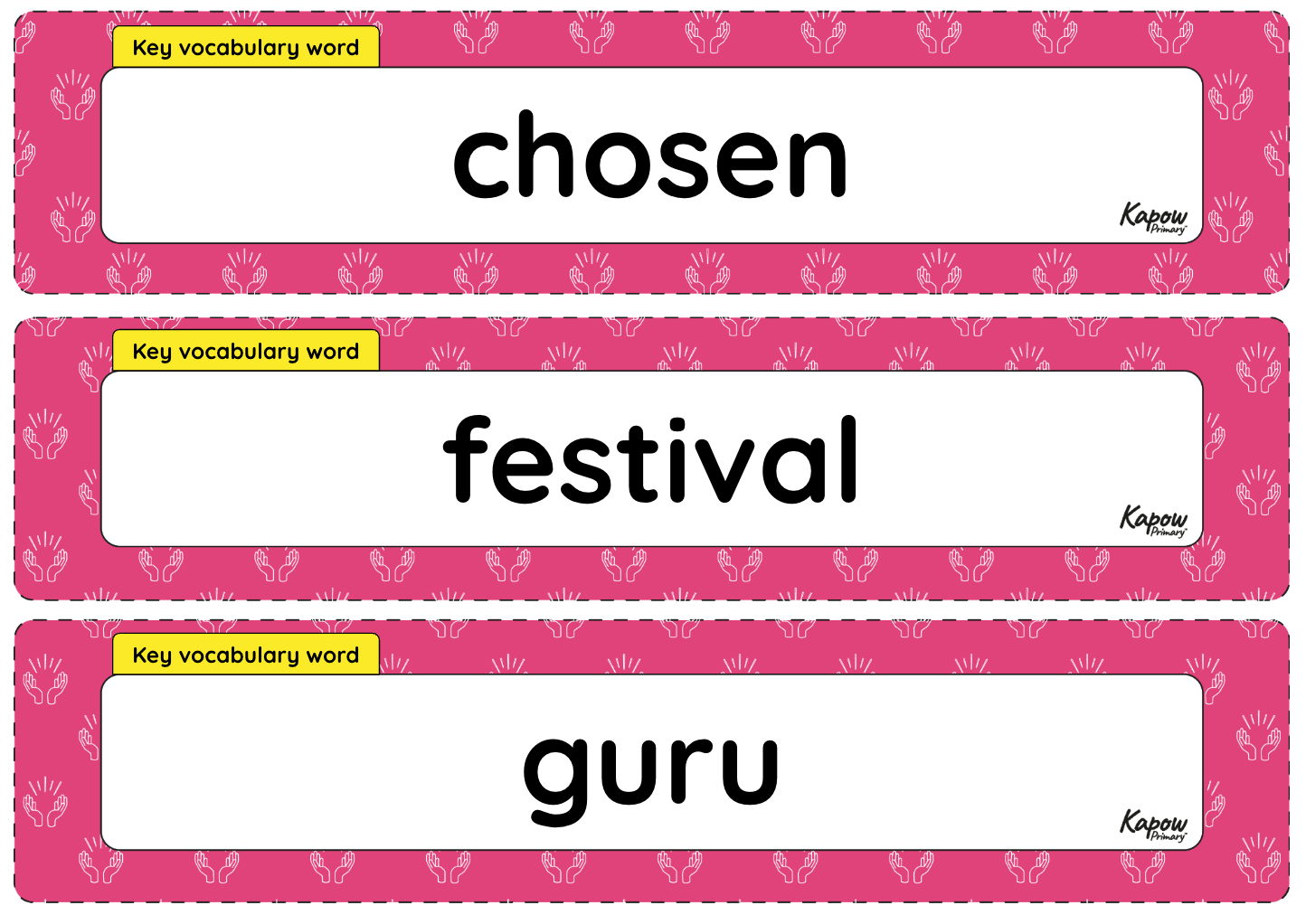 Key vocabulary display: R&W – Year 2