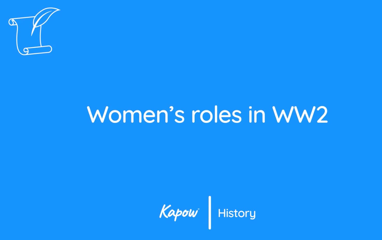 Teacher videos: Women’s roles in WW2