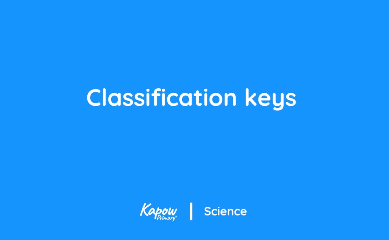 Teacher video: Classification keys
