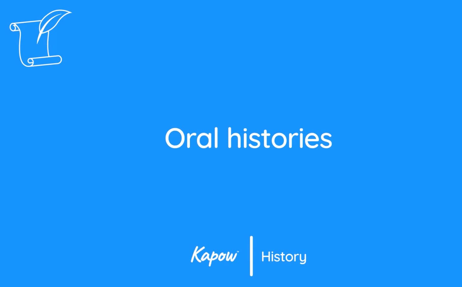 Teacher video: Oral histories
