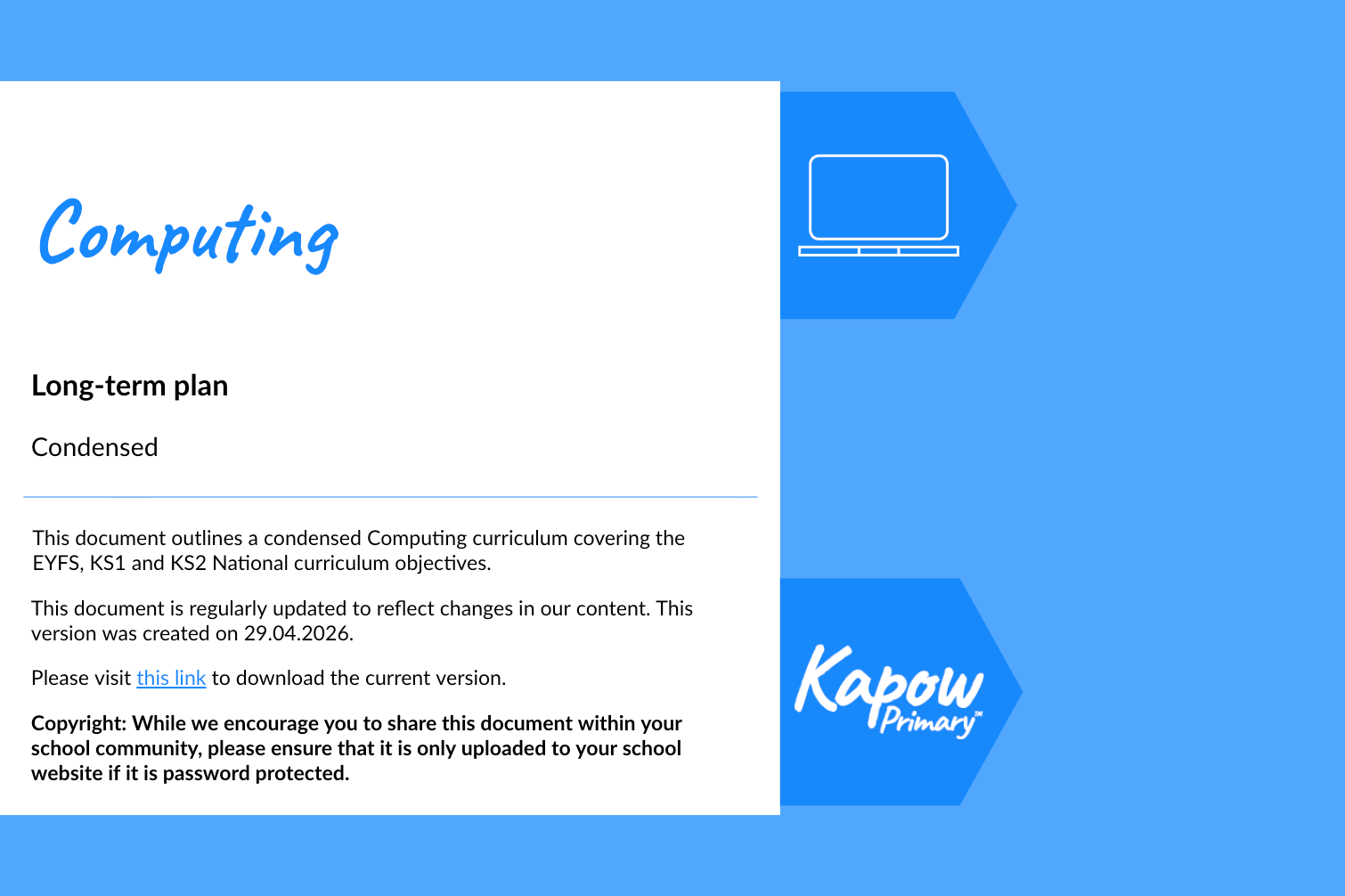 Computing: Long-term plan — condensed (26/27 preview)