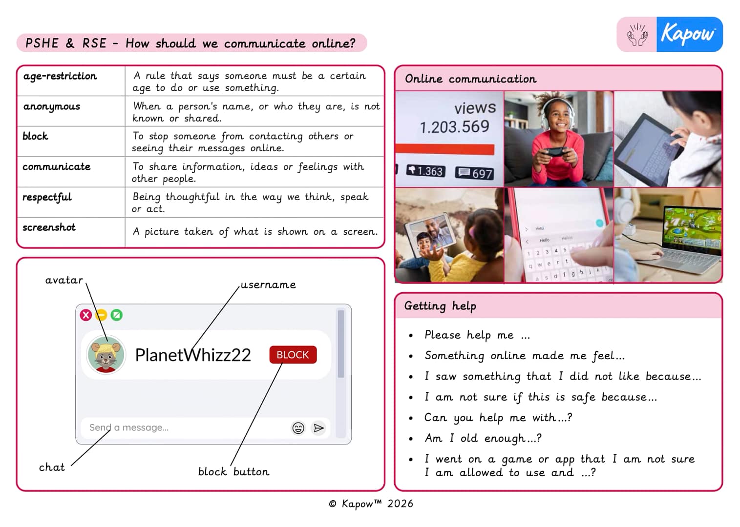Knowledge organiser: How should we communicate online?