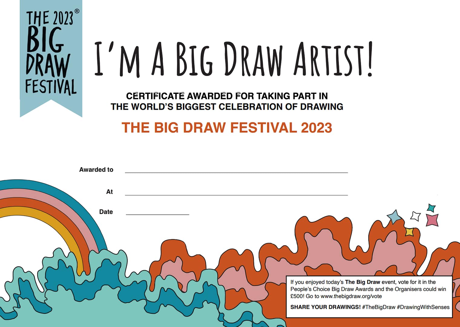 The Big Draw: Event certificate