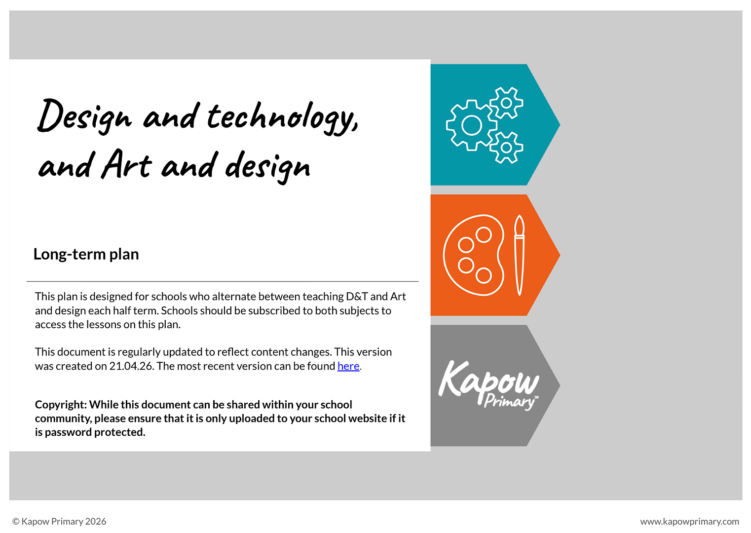 Art and D&T: Long-term plan (26/27 preview)