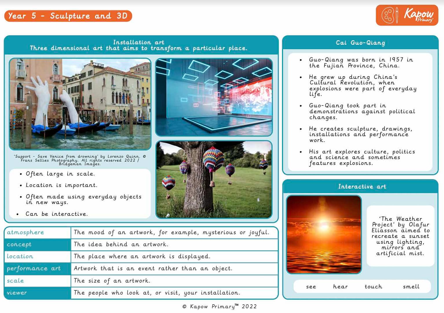 Knowledge organiser: Art & design – Y5 Sculpture and 3D