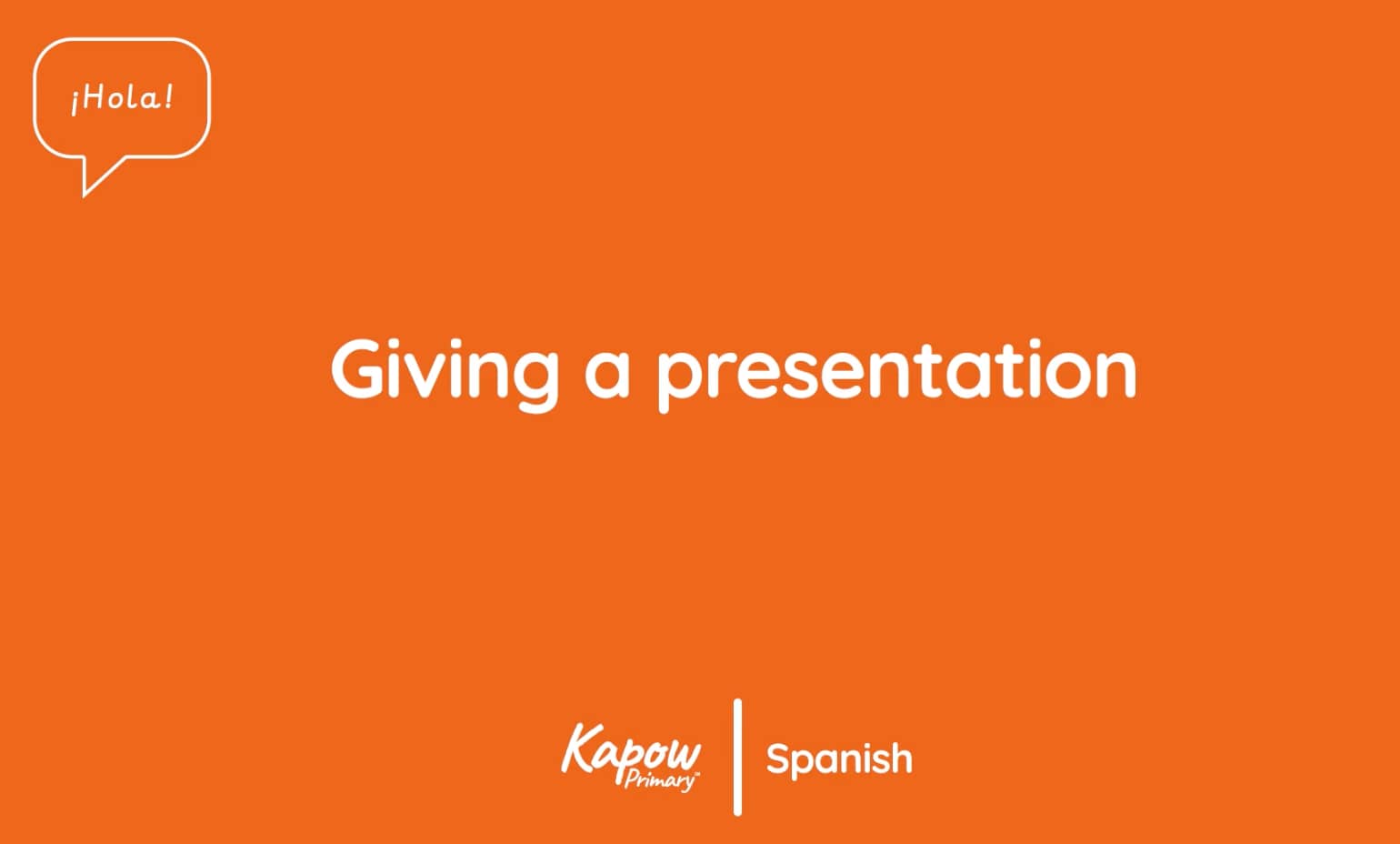 Pupil video: Giving a presentation