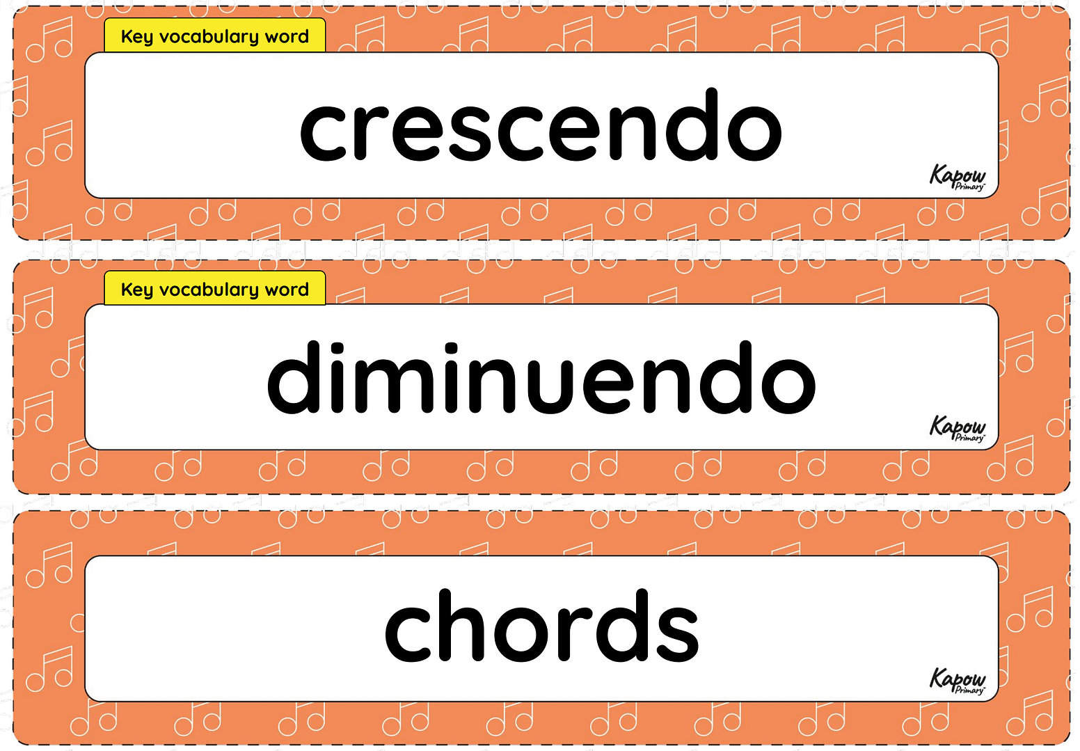 Vocabulary display – Music Y5: Music in nature: chords and melodies