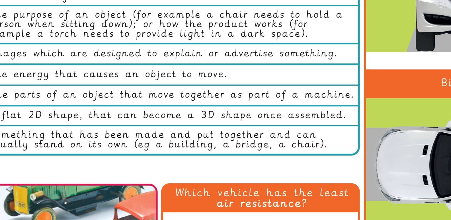 Knowledge organiser: DT – Y4 Making a slingshot car