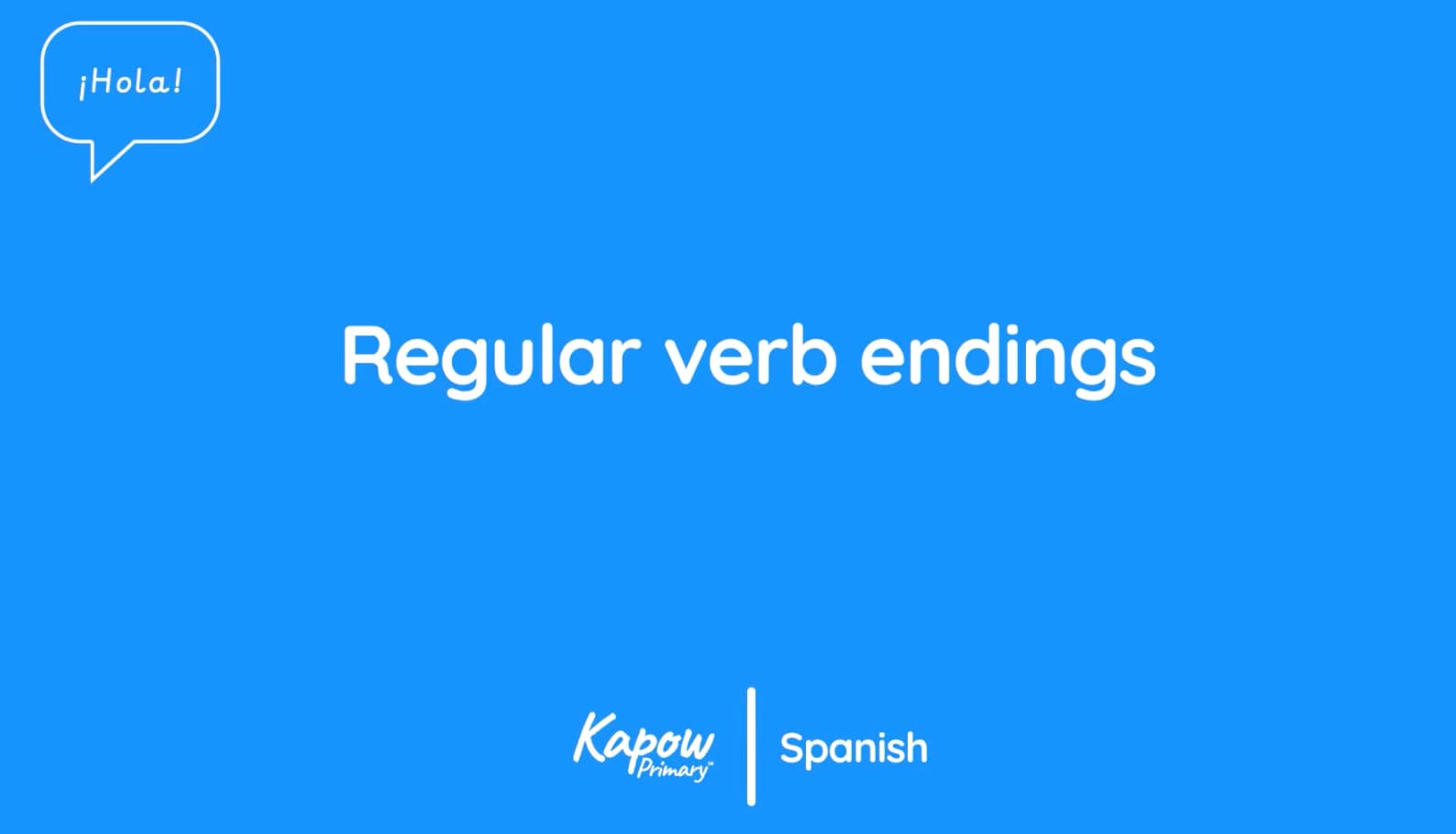 Teacher video: Regular verb endings