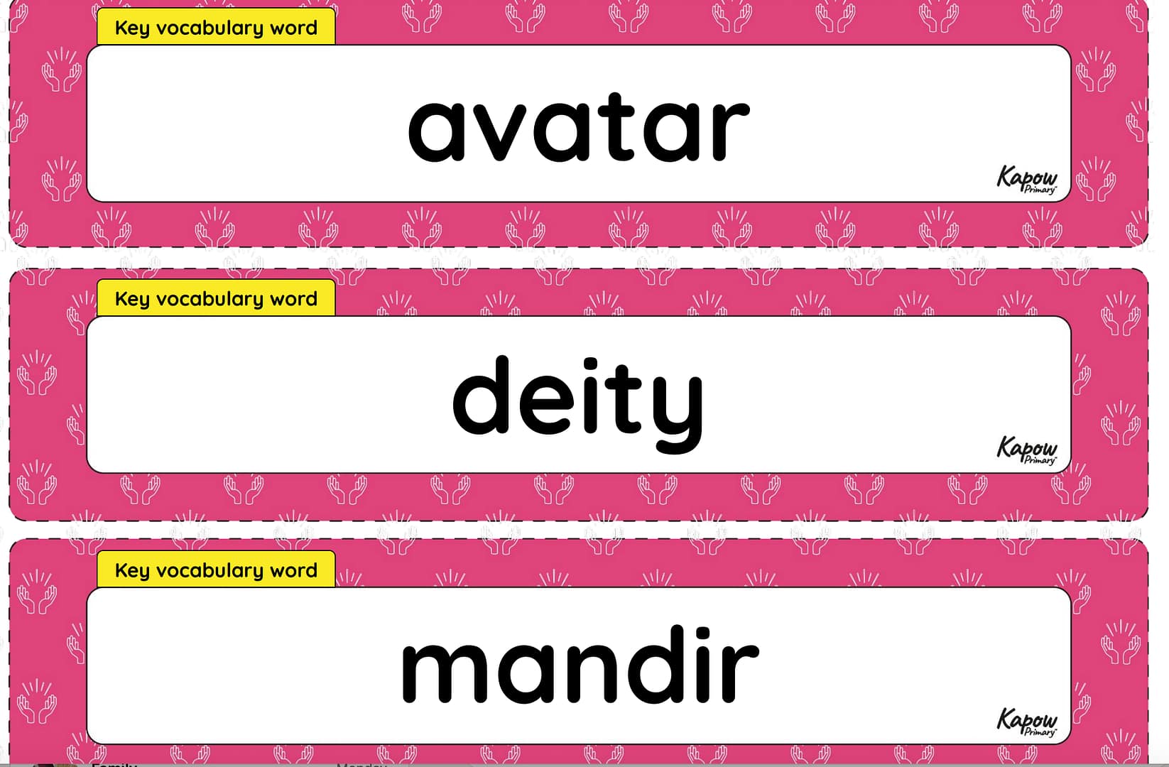 Vocabulary display – R&W Y2: How do some people talk to God?