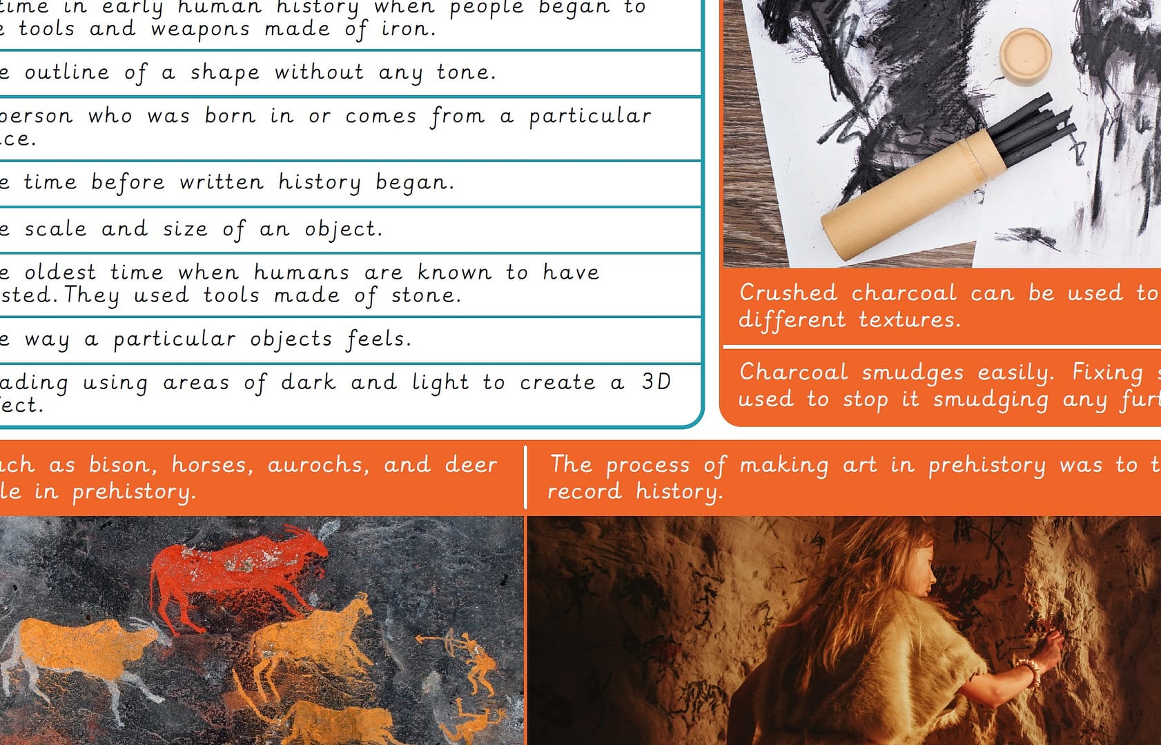 Knowledge organiser: ARCHIVED Art and design scheme – Y3: Prehistoric art