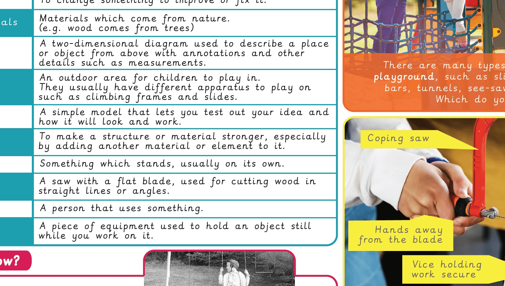 Knowledge organiser: DT – Y6 Playgrounds