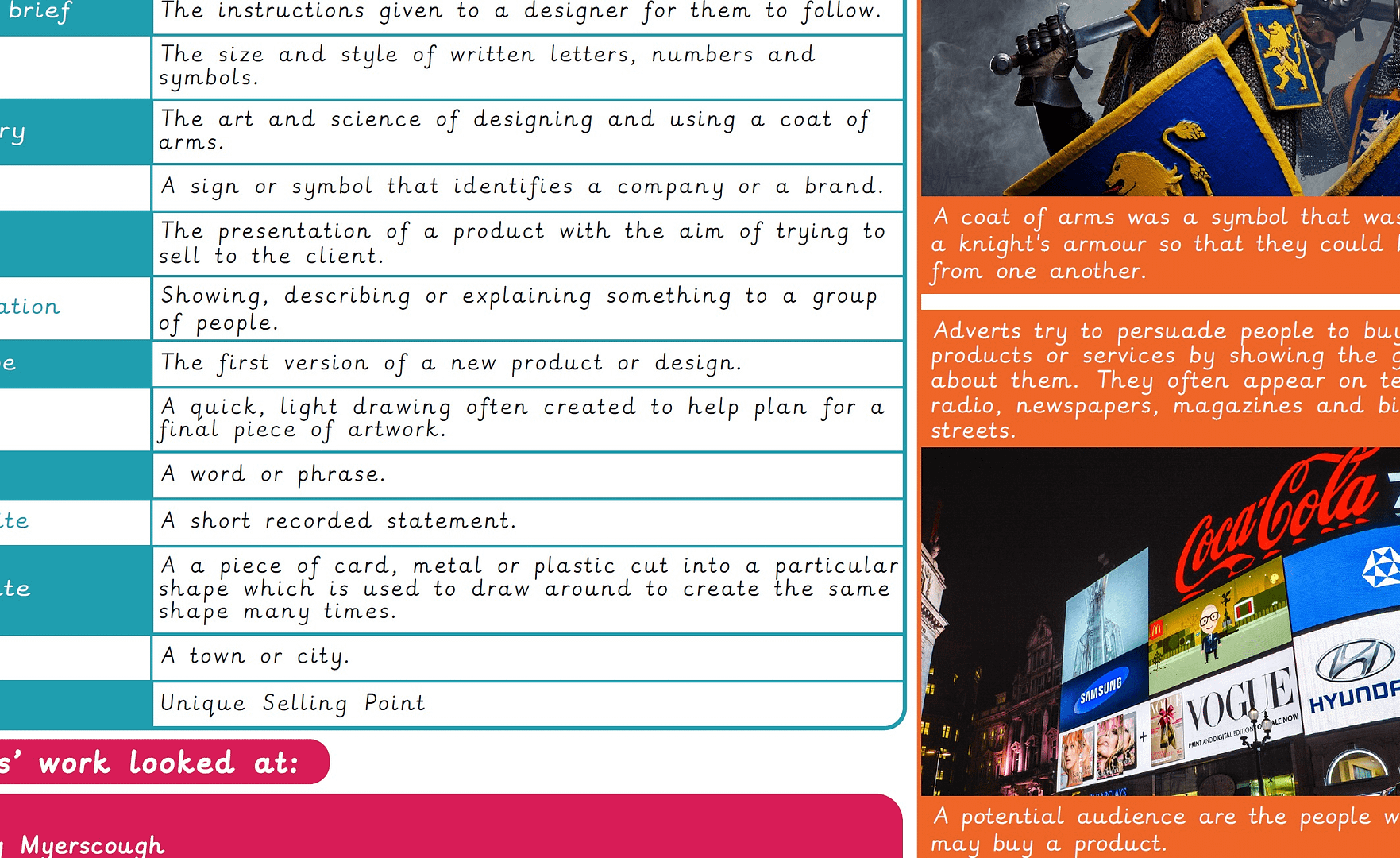 Knowledge organiser: Original Art and design scheme – Y5: Design for a purpose