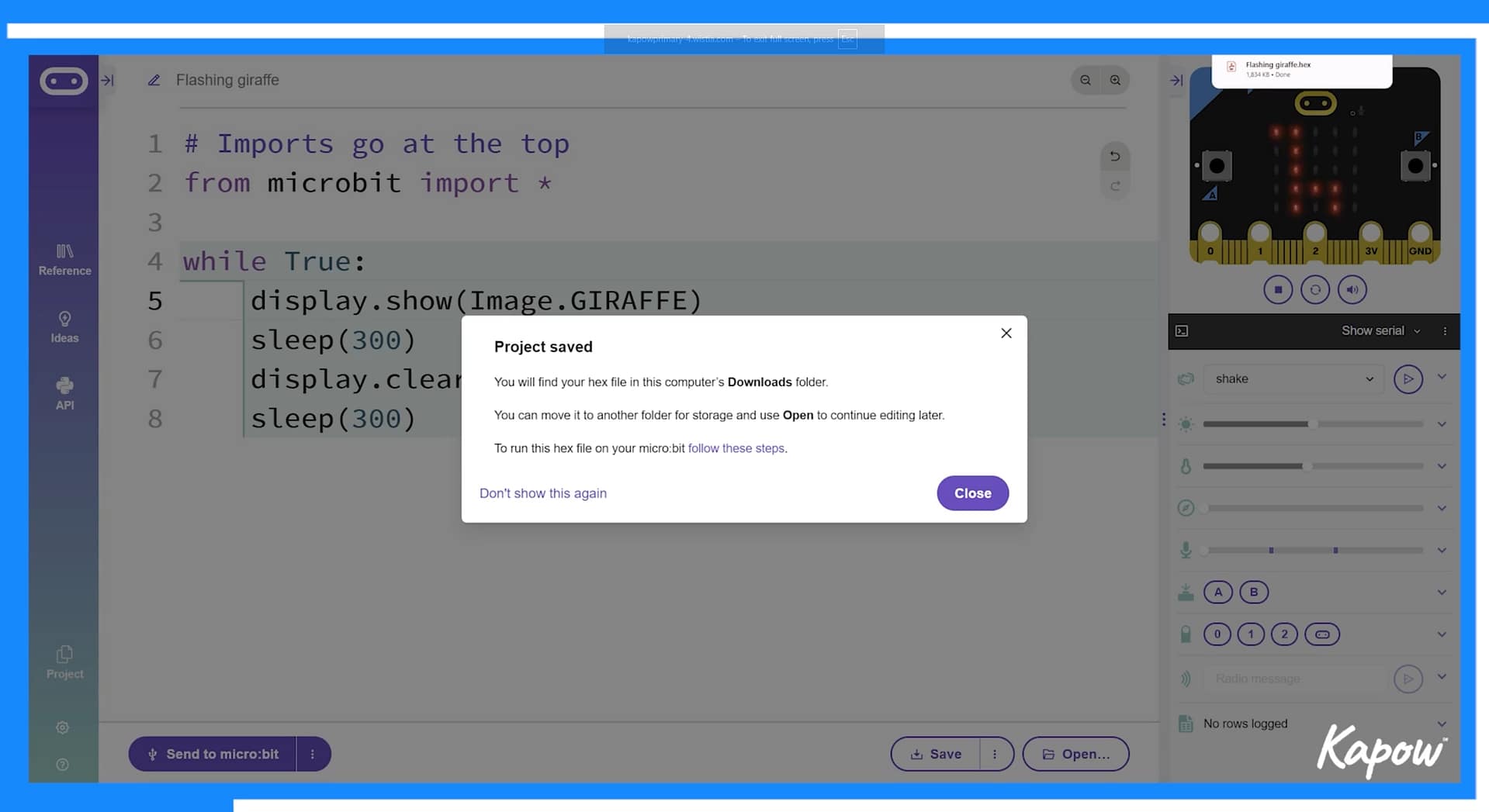 Teacher video: Opening and downloading a .hex file