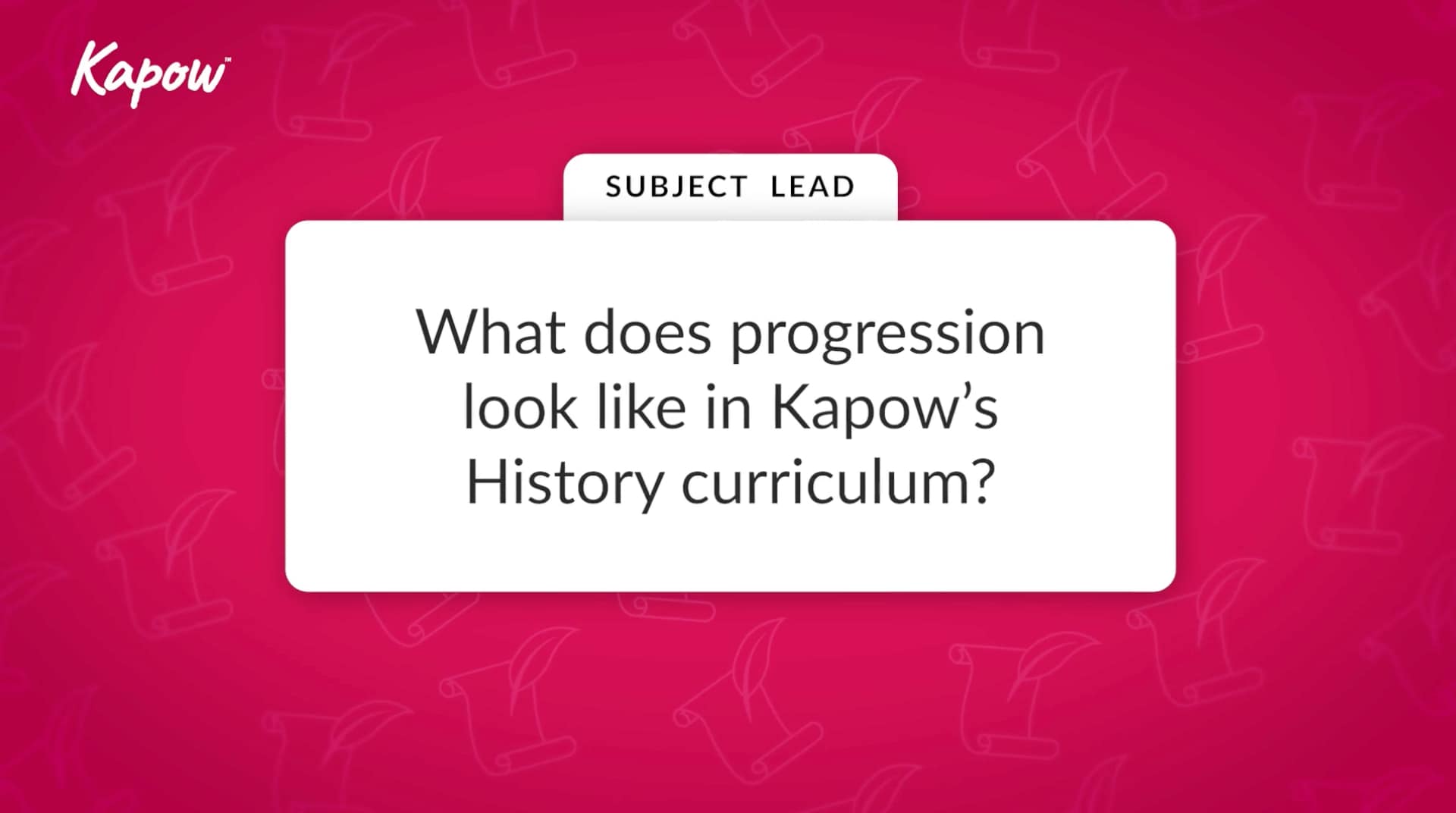 Subject leader video: What does progression look like in Kapow’s History curriculum?