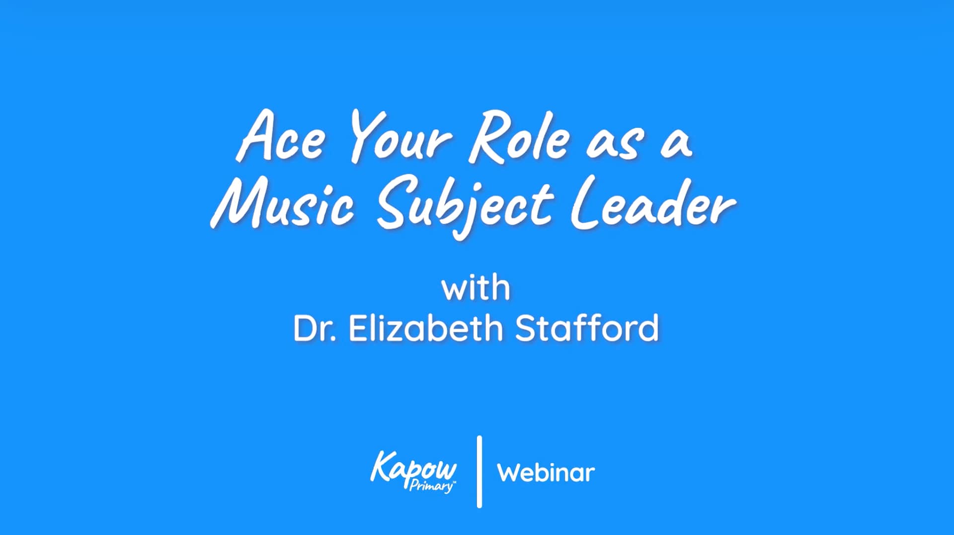 Webinar: Ace Your Role As A Music Subject Leader