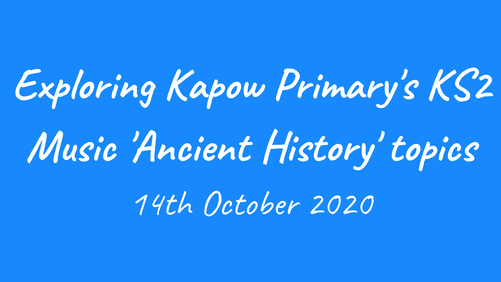 Webinar recording: Exploring Kapow Primary’s KS2 Music “Ancient History” Topics