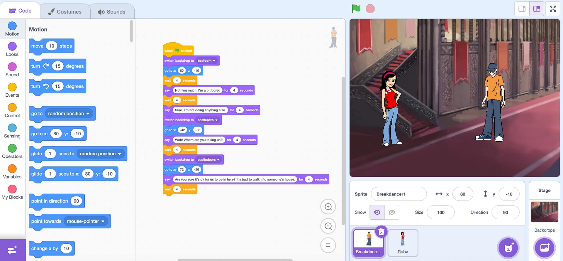Lesson 2: Storytelling in Scratch