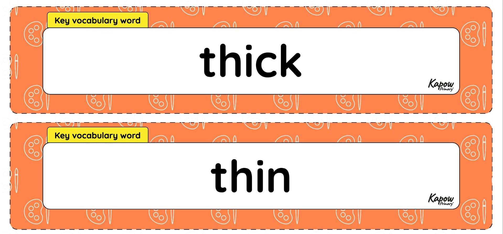 Vocabulary display – Painting – paint and brush control