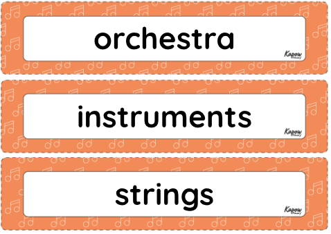 Vocabulary display: Orchestral instruments