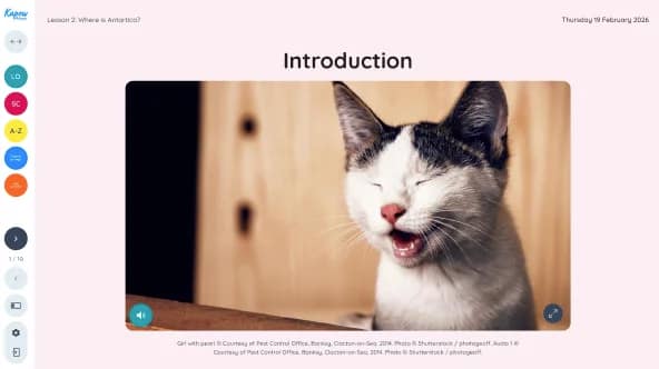 Slide with a yawning cat under the heading Introduction.