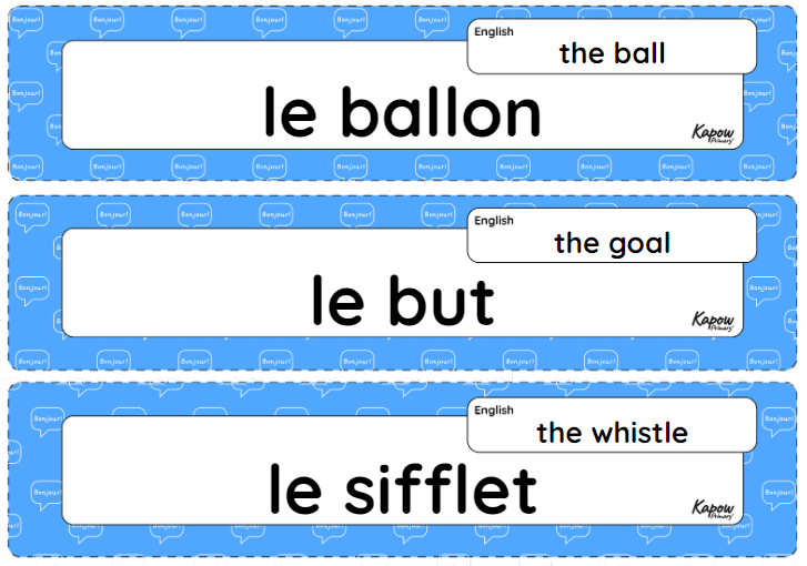 Vocabulary display: French football champions