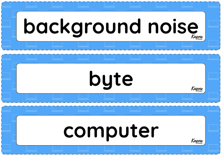 Vocabulary display: Creating media: History of computers