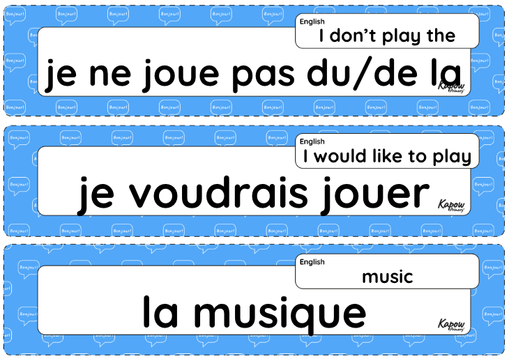 Vocabulary display: French music celebrations