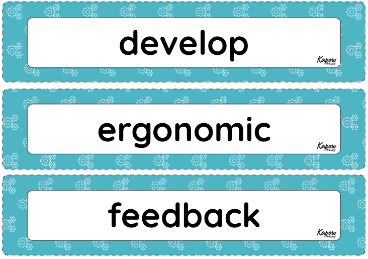 Vocabulary display – D&T Y5: Developing a recipe