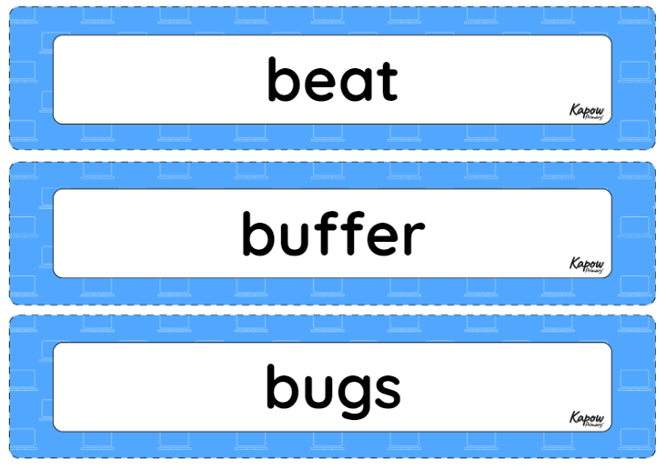 Vocabulary display: Programming music version 1