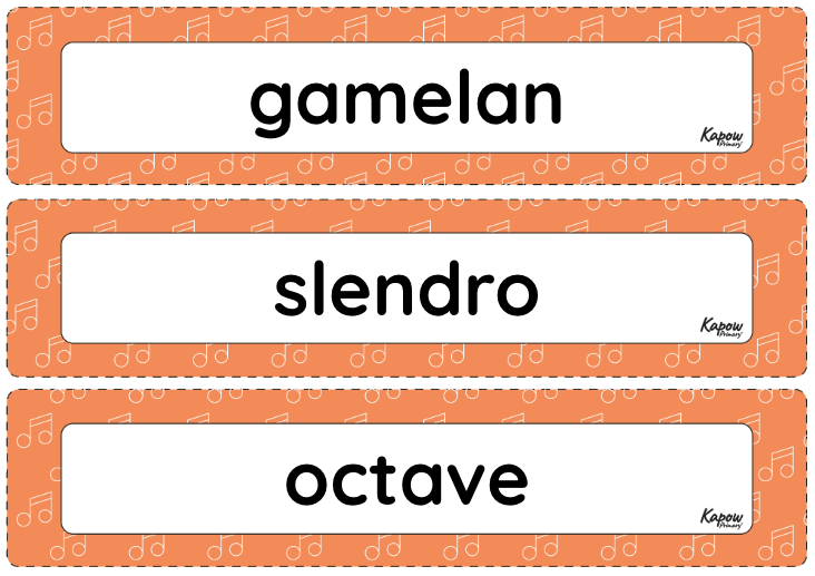 Vocabulary display: Instrumental lesson – Indonesia