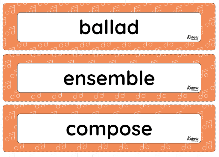 Vocabulary display: Ballads Y3