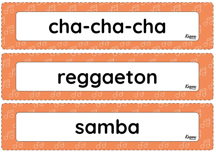 Vocabulary display: Instrumental lesson – South America