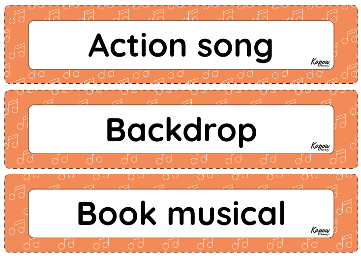 Vocabulary display: Musical theatre