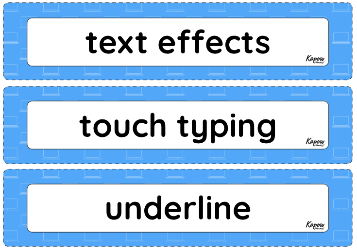 Vocabulary display – Computing Y2: Word processing