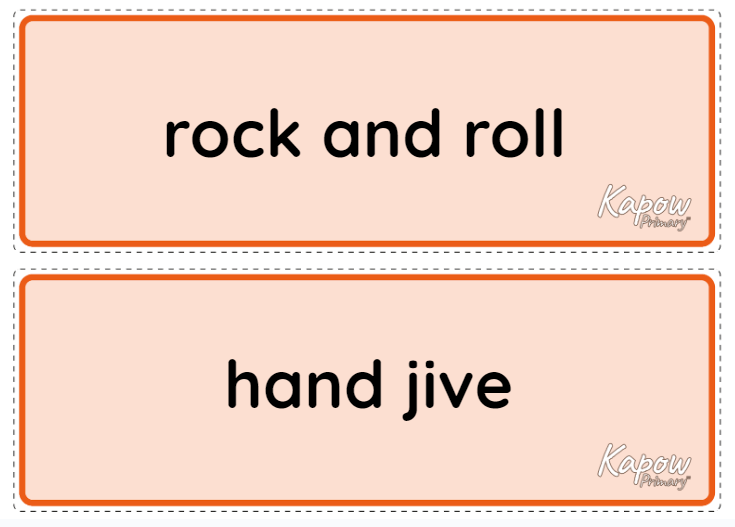 Vocabulary display: Rock and roll