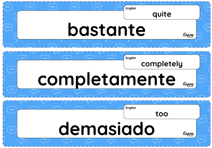 Vocabulary display: Household tasks in Spanish